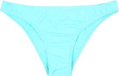 Muntgroene slipjes, het broekje van een badpak, damesslipjes, zwembad, strand, effen bikini