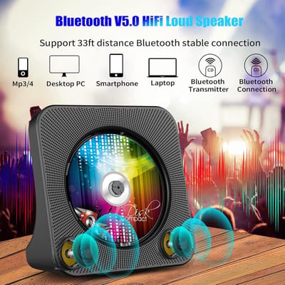 Bluetooth CD-Speler - Draagbare Radio-CD-Speler - Ondersteunt CD/Bluetooth/FM/AUX/USB-Ingang - Hoofdtelefoonaansluiting