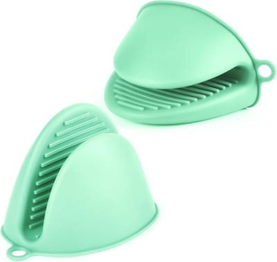 Dikke Siliconen Keukenhandschoen, 1 Paar Hittebestendige Ovenwanten, Antislip Keukenhandschoenen, Hittebestendige Keukenhandschoen voor Koken, Barbecue, Bakken (Groen)