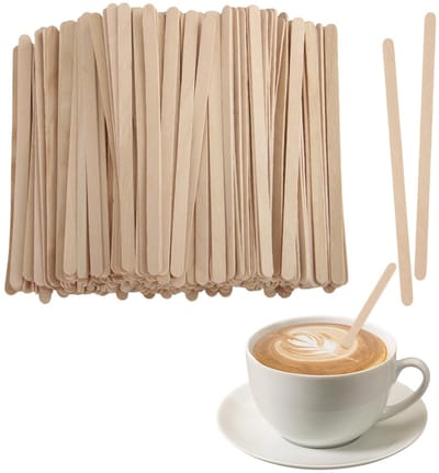 Dailygoods - 400 stuks koffie-roerstaafjes, 14 cm, koffie-roerder van natuurlijk hout, biologisch afbreekbaar, wegwerpmixers voor thee, cocktails, dranken, handwerk