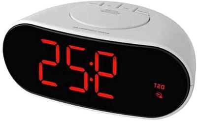 Digitale Wekker - Tijdwekker - Wakker Worden - Batterij Aangedreven - Rechthoekig - Wit Zwart