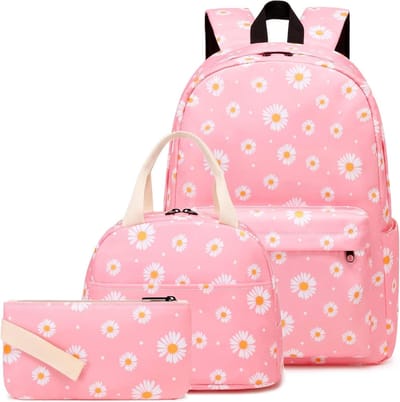 Schooltas Meisjes - 3-delige Set - Naar School - Compleet Pakket - 42 cm Hoog - Roze