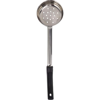 Sauslepel Pizza Multifunctionele Voedselveilige Roestvrijstalen Spread Maatlepel voor Keuken Black 6oz (Holes Drain)
