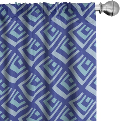 ABAKUHAUS – Gordijnen geometrisch blauw, lichtblauw en aqua 2x75x175 cm