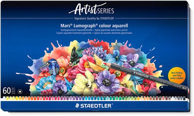 STAEDTLER - Artist Series - Mars® Lumograph® colour aquarell 104 - Metalen set met 60 kleuren