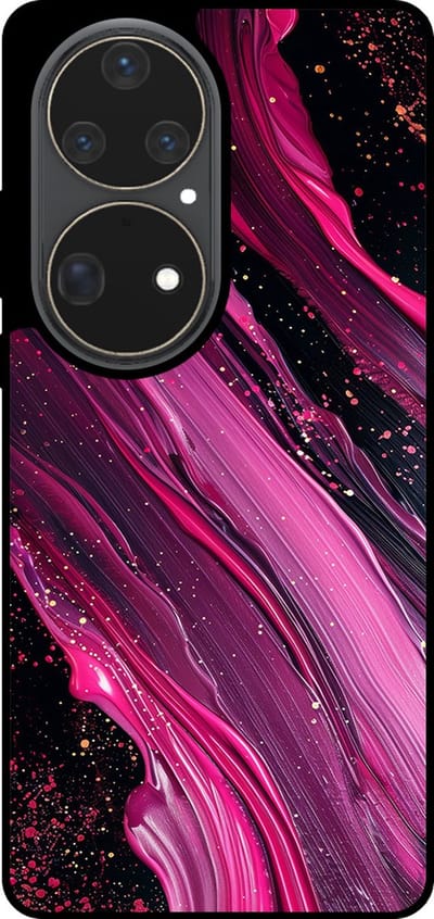 Smartphonica Telefoonhoesje Geschikt voor Huawei P50 Pro met marmer opdruk - TPU backcover case marble design - Paars Roze geschikt voor Huawei P50 Pro