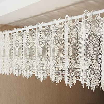 Landelijke Vitrage Kort Gordijn Kant Geborduurd Slaapkamer Raambekleding (Verschillende Maten)