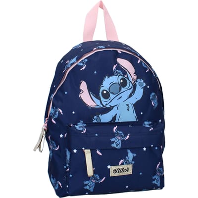 Disney Stitch blauwe rugtas - 31 x 22 x 9 cm - Met voorvak en hoofdvak