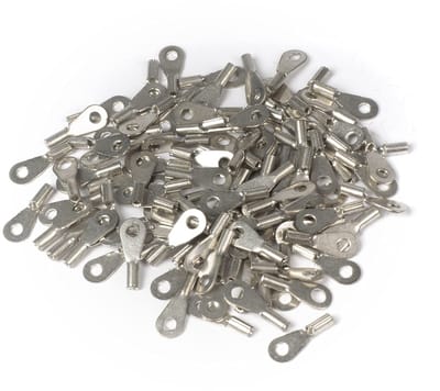 100 stuks professionele, niet-geïsoleerde ringkabelschoenen voor M8-schroeven en draadgrootte van 16 mm2, vervaardigd volgens de norm DIN 46234.