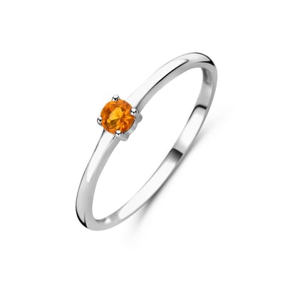 Gerhodineerd Zilver Ring Met Geboortesteen November Citrien 1337088