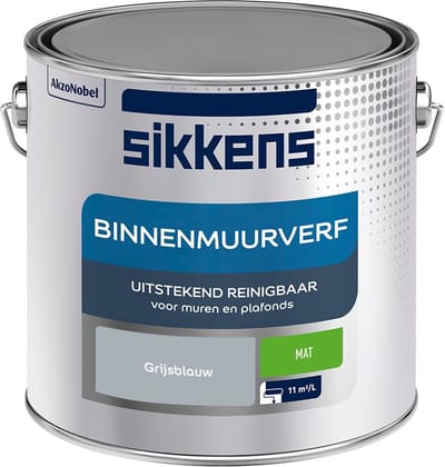 Sikkens - Binnenmuurverf Mat - Grijsblauw - Mengverf - 2,5 L