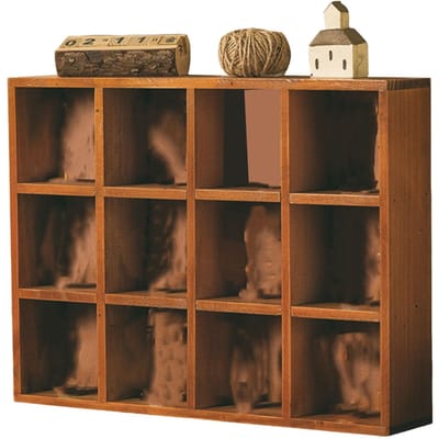 Wandgemonteerde Figuren Display Planken Rek Retro Houten Figuren Vitrine voor Huis Slaapkamer 16