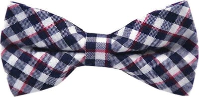 Fako Fashion - Kinder Vlinderstrik - Vlinderdas - Kinderstrik - Strik - Geblokt - 10cm - Blauw/Rood/Wit