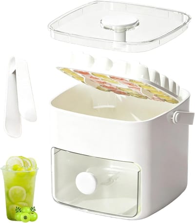 IJsblokjesmaker - Dubbeldeks Bak - Dranken Koelen - Snelle Pop Functionaliteit - 48 Kubus - Wit