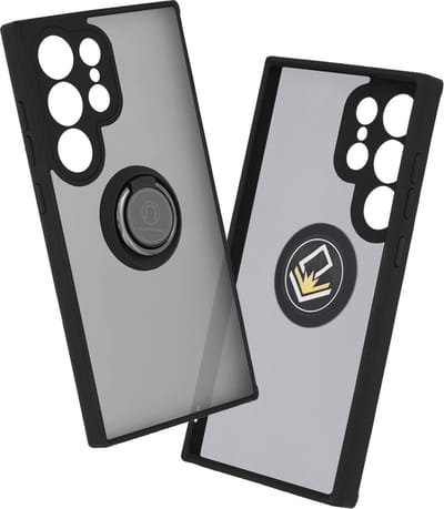 Hoesje geschikt voor Samsung Galaxy S24 Ultra - Techsuit Glinth Back Cover met ring en magneet - Zwart