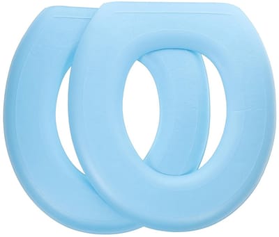 Dailygoods- Toiletbrilbekleding 2 Stuks - Gewatteerde Wc-Zitkussen - Wasbaar/Herbruikbaar - Zacht/Huidvriendelijk - Comfortabel - Eenvoudig te Bevestigen - Wc-dekbed