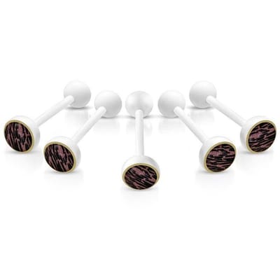 Aramat Jewels | Piercings | Bioplast Dierenprint Tongpiercing | Zebra-Paars | |8mm | Kunststof | Volwassenen | Verkleurd niet
