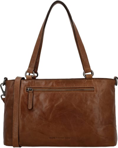 Hide & Stitches Westland Shopper Schoudertas - Crossbody schouderhengsel - Fashion Bag - Leren Dames Tas - Cognac