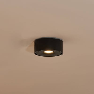 Arcchio LED plafondlamp Rotari, zwart, metaal, Ø 12 cm