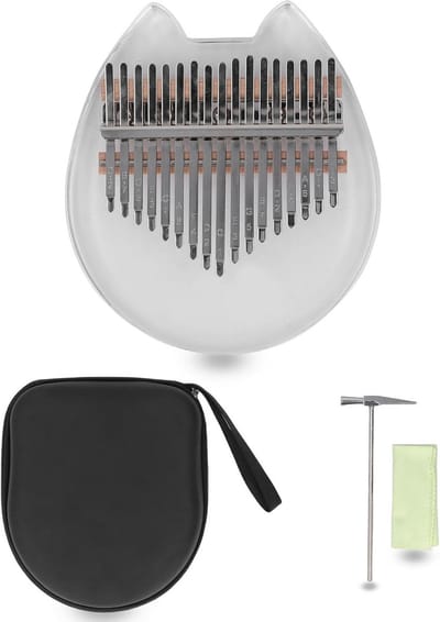 17-Tons Mini Kalimba Duimpiano Acryl met Gegraveerde Noten - Ideaal voor Beginners en Cadeau