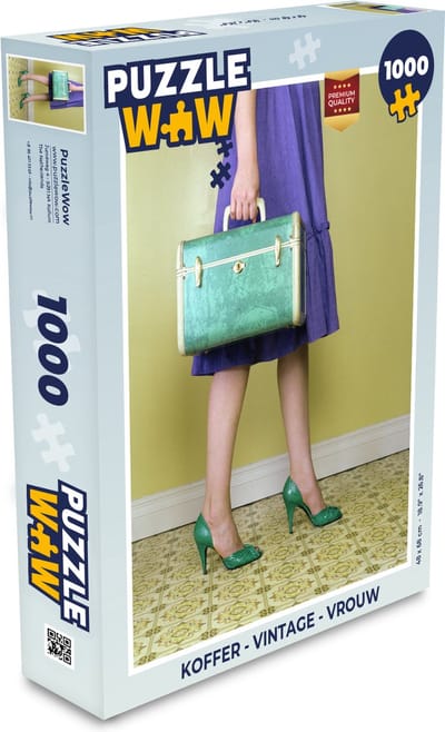 Puzzel Koffer - Vintage - Vrouw - Legpuzzel - Puzzel 1000 stukjes volwassenen
