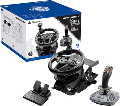 Thrustmaster Simtask Farming Pack voor Playstation - 3 producten : T128-Racestuur met pedalen, Bevestigingssysteem en FarmStick-Joystick - voor PS5 en PC