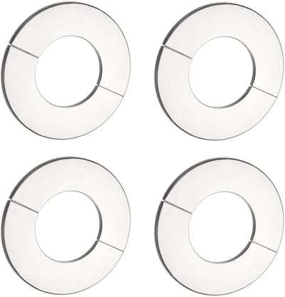 Dailygoods- Pijpcover 4 Stuks - Roestvrij Staal - Muur Gespleten Flens - Ronde Rozet Plaat - 91mm Diameter - Snelle Installatie - Wandflens