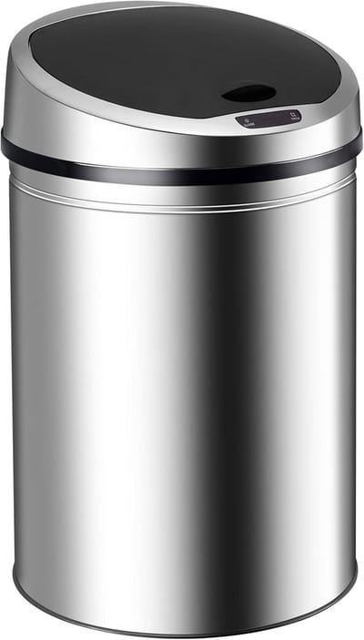 Sensor Vuilnisemmer - Automatische Afvalbak - Hygiënisch Werken - Afneembaar Deksel - 30 Liter 32x52cm - Chroom