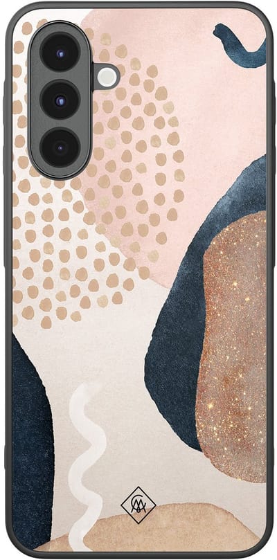Casimoda® hoesje - Geschikt voor Samsung Galaxy A17 - Abstract Dots - Zwart TPU Backcover - Geometrisch patroon - Bruin/beige