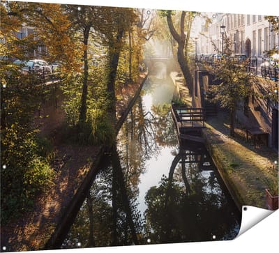 Gards Tuinposter Nieuwe Gracht in Utrecht - 160x120 cm - Tuindoek - Tuindecoratie - Wanddecoratie buiten - Tuinschilderij