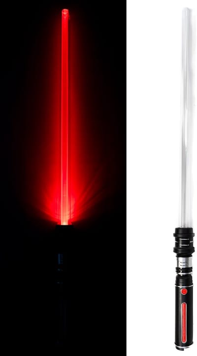 KIMU® Lightsaber 2.0 66 cm - Lichtzwaard Space Star - Zwart Handvat Licht Zwaard LED Gekleurde Lamp Stok Lampjes Star Gekleurd Wars Festival