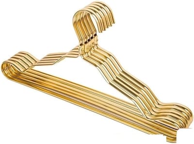 Kledinghangers Set - Robuuste hangers - Kasten Organiseren - Ruimtebesparend Ontwerp - 5 Stuks - Goudkleurig