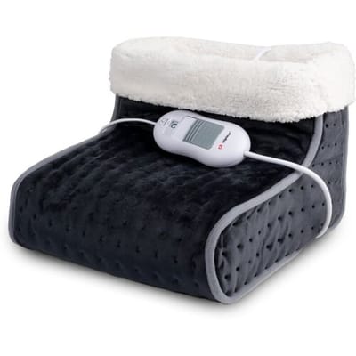 alpina Voetenwarmer – Elektrische Voetverwarmer met 3 Warmtestanden – Voetenwarmers Volwassenen – Pantoffel Voetverwarmer – Voor Voetverzorging – Voetenwarmer Electrisch – Voetwarmer - Grijs