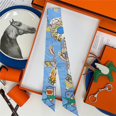 100% Zijde Hoge Kwaliteit Luxe Merk Sjaal Dames Hoofdband Haarband Foulard Strik Lint Neckerchief Dunne Sjaals Accessoires 5x85cm gray