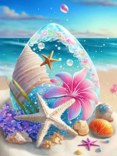 Diamond painting Strand schelpjes 30x40cm vierkante steentjes