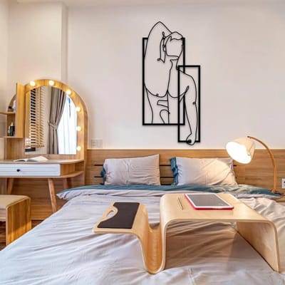 Metalen Wanddecoratie Mannelijk Lichaam – 3D Wandkunst – Wit – 70 x 55 cm