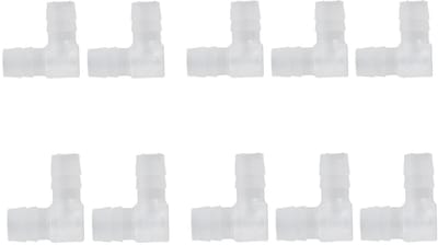 Dailygoody - Slangconnector - 90 Graden elleboog slangconnector voor aquarium en voedsel - 10x plastic barbed adapter - Duurzame slangverbinding - Ges