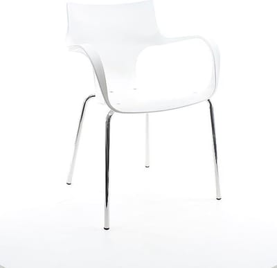 Workliving Jim Stoel - Wit - Aluminium Onderstel