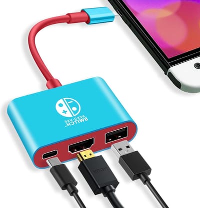 Switch Dock 3-in-1 USB 3.0-poort Travel Docking Station voor Nintendo Switch/Switch OLED - 4K HDMI type C PD2.0 opladen Docking Station