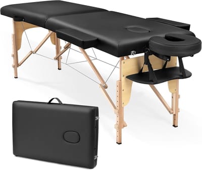 Inklapbare Massagestoel - 2 Zones Cosmetica Ligtstoel - Mobiele Massagebank voor Fysiotherapie en Tatoeages