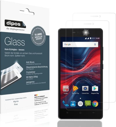 dipos – 2x Pantserfolie geschikt voor Myria Five | 9H Screenprotector