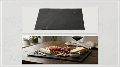 Meisterhome - Serveerplank Leisteen Zwart - 30x30 cm - anti slip - 1 cm dik - serveer plank