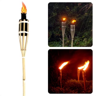 Bamboe Tuinfakkel - Fakkel - Sfeerverlichting 62.5 cm - Voor Tuin en Terras - Inclusief EBOOK