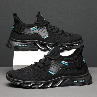 Flyweave Herensportschoenen Lente Nieuwe Herenschoenen Ademend Mesh Zachte Zool Casual Schoenen Koreaanse Herenschoenen 44
