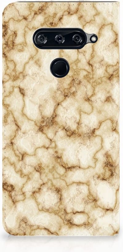 LG V40 Thinq Standcase Marmer Goud