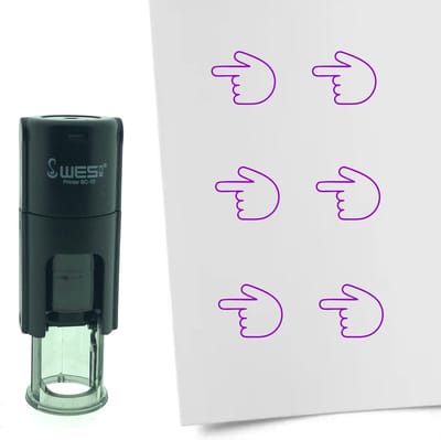 CombiCraft Stempel wijzen naar links 10mm rond - Paarse inkt