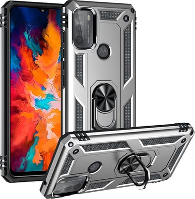 Hoesje geschikt voor Moto G71 hoes Hybrid Armor Anti-Shock hoesje Zliver - Hoesje geschikt voor Moto G71 Hoesje kickstand Ring houder cover TPU backcover hoesje