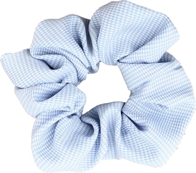 Scrunchie 1 stuk Scrunchie Geruit exclusief Extra Vol en Luxe - haarelastiek haarwokkel scrunchies - lichtblauw - scrunchies met ruitjes - Kraagjeskopen.nl