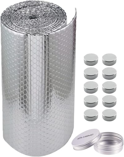 Radiator Isolatie Folie - Warmte Reflectie - Energie Besparen - Dubbele Isolatie - 500 x 50 cm - Grijs