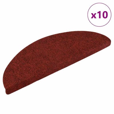 vidaXL - Trapmatten - Zelfklevend - 10 - st - 56x17x3 - cm - Bordeaux - Rood - Halfrond